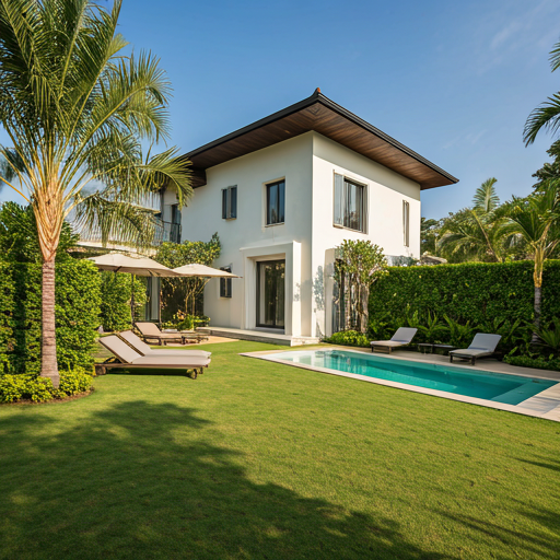 Luxury villa with garden and pool